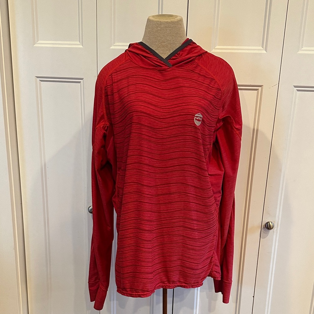 NRS Vibrant Red Silkweight Hoodie with UPF 50